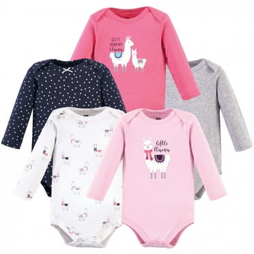 Touched By Nature Girl Organic Cotton Bodysuits Cherry Blossom Long Sleeve 5-Pa
